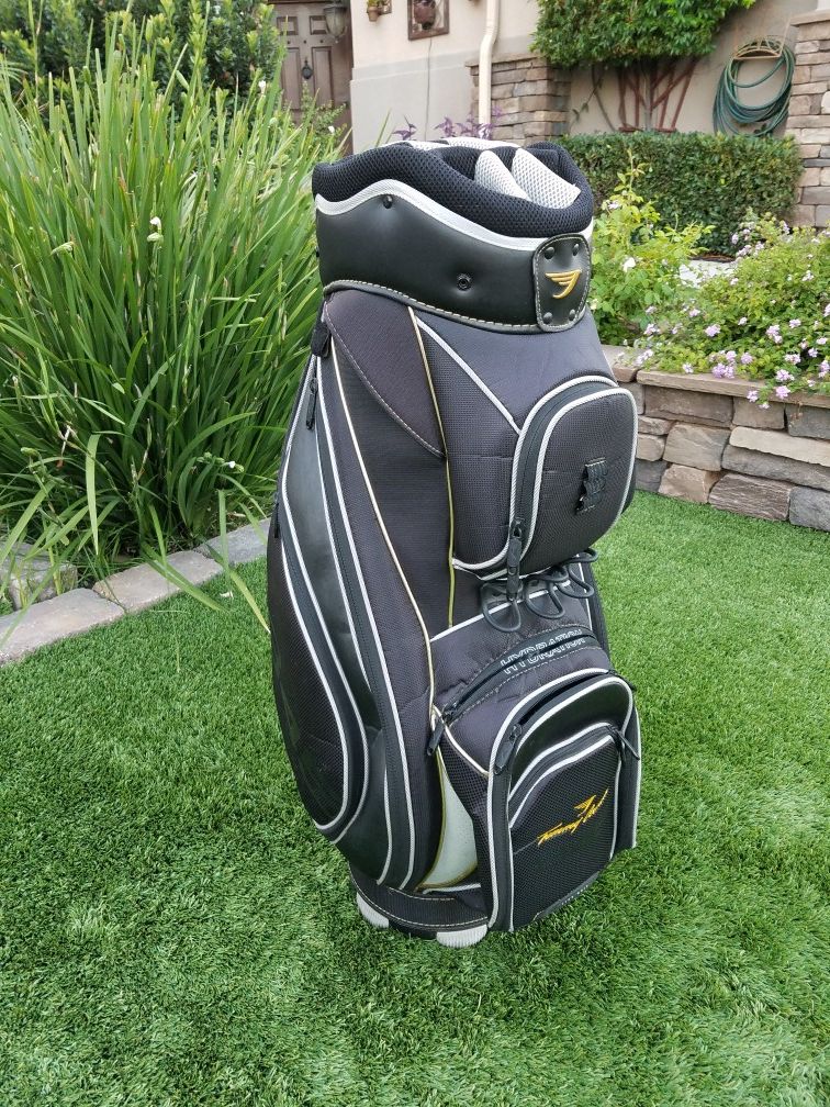 Tommy Armour 845 Golf 14 Way Divider Cart/Carry Padded Strap Black Golf Club Bag, very Nice!