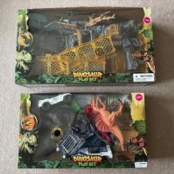 TWO LARGE DINOSAUR PLAYSETS. – (12 & 21 PIECE SETS) - $15.00 FOR BOTH 