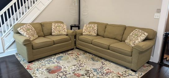 Sage Green Sofa and Loveseat Set