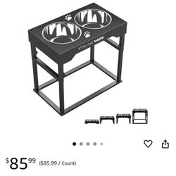  New Elevated / Adjustable  Dog Bowls & Frame Set 