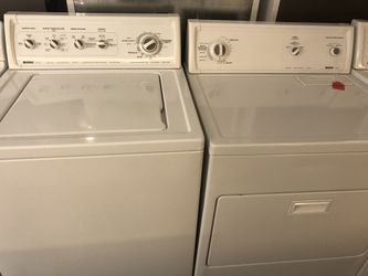 Used kenmore washer and dryer set. 1 year warranty