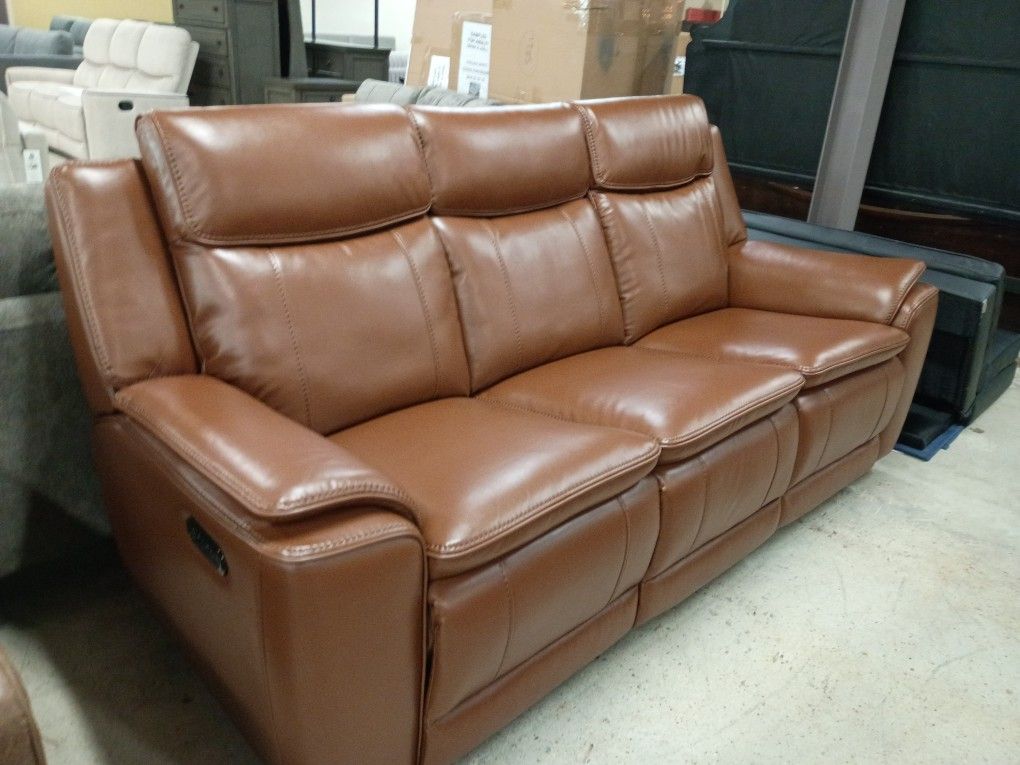 Ataris Brown Leather Sofa & Loveseat