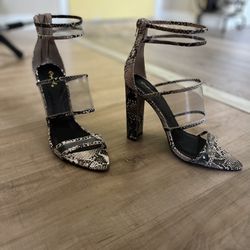 Snakeskin And Clear Heels 
