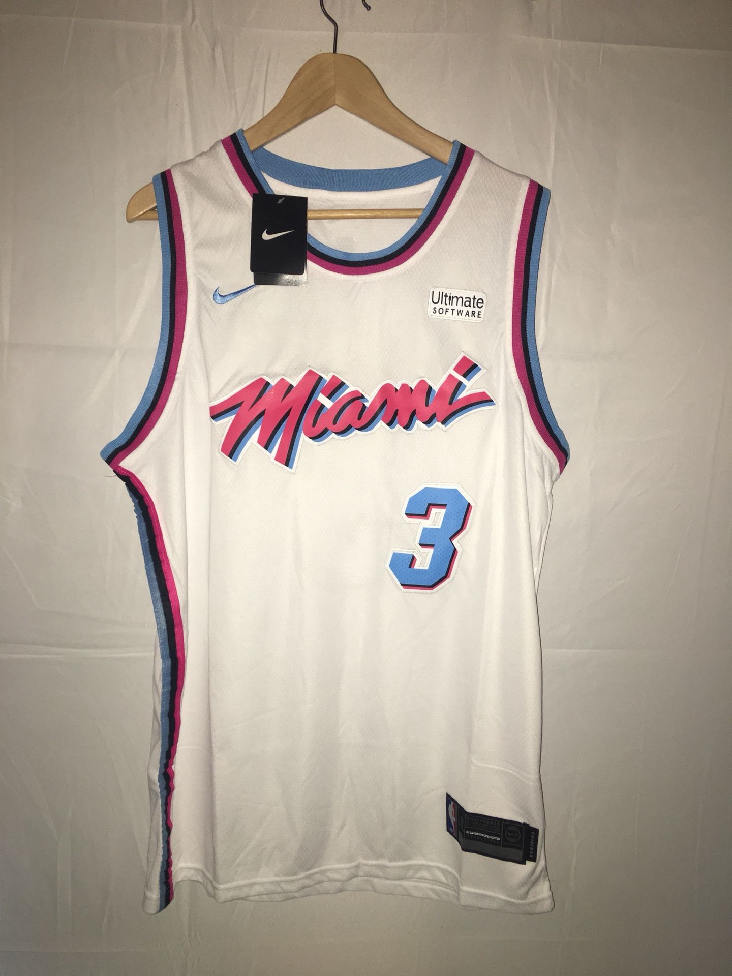 Nike NBA Dwyane Wade Miami Heat City Edition Swingman Jersey White vice