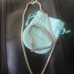 Vintage Tiffany Venetian Box Necklace and Bracelet set