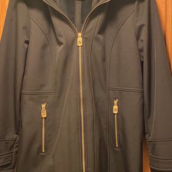 Women’s Large Michael Kors,  Lined Raincoat/Jacket, Removable Hood