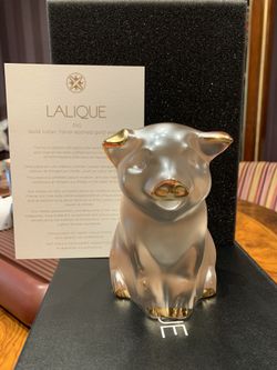 Lalique Crystal Pig Sculpture Brand new
