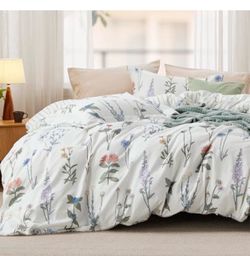 Duvet Cover Queen Size - Reversible Cute Floral Duvet Cover Set