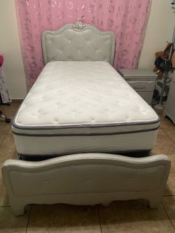 Twin Bed with dresser and mattress