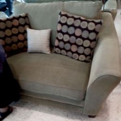 Stylish Green Sofa Set - Comfortable 2-Seater & Spacious 3-Seater with Accent Pillows!