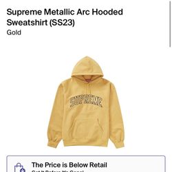 Supreme Hoodie Gold Size L