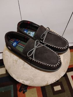 Very Nice New Men's Dockers Micro Suede Moccasin Slippers Size,(10) Located In Reedley 