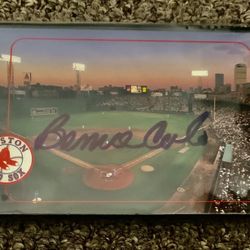 Bernie Carbo Authentic Autographed Postcard Framed 5x7