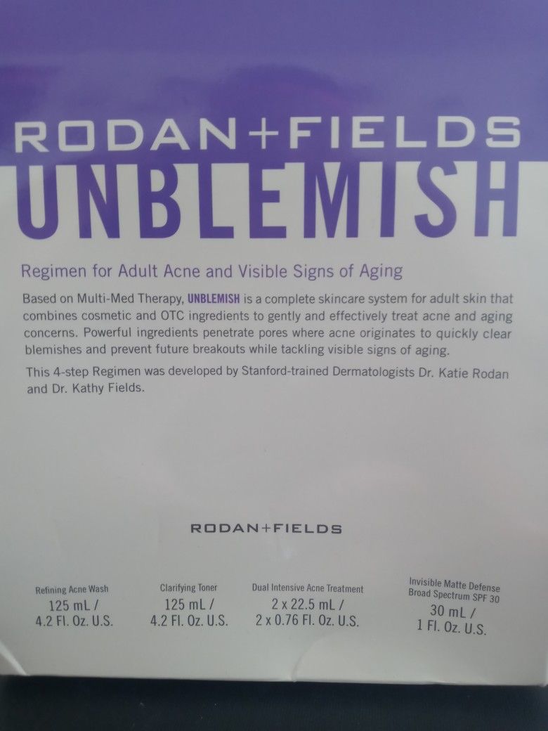 Rodan & Fields Facial Regimen: Unblemish  Regimen For Adult Acne And Visible Signs Of Aging