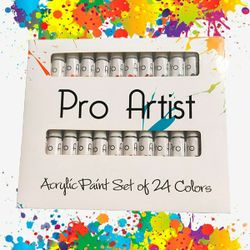 Set de Pintura Acrilica. ProArtist Fine Art Premium Acrylic Paint Set of 24 colors. Excellent for resalers.