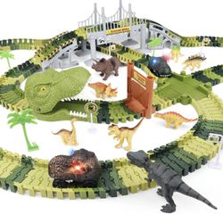 PREPOP • Dinosaur World Race Track Toys for Kids - Best Birthday Gifts for Age 3 4 5 6 7 Year Old Boys and Girls, PREPOP Deluxe Dino Sets, 220 pcsNEW