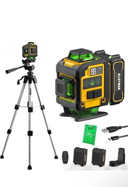 Laser Level with Tripod,Alloyman 4x360° Self Leveling