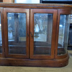 Antique wood and Glass display