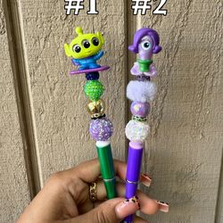 beaded pens | fancy pens | doorables |monster inc pens | toy story pens 