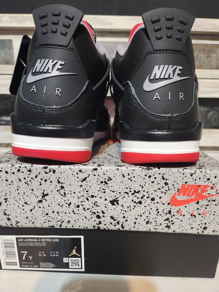 Jordan 4 Retro Bred Reimagined Size 7Y, 6.5Y & 6Y display picture 1