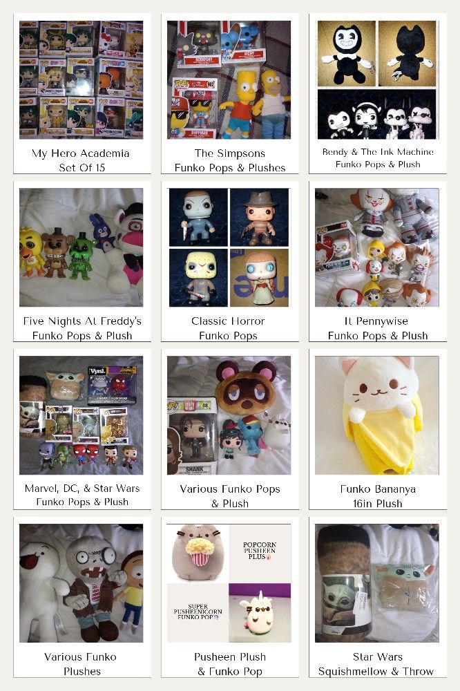 HUGE BUNDLE FUNKO POPS & PLUSHIES