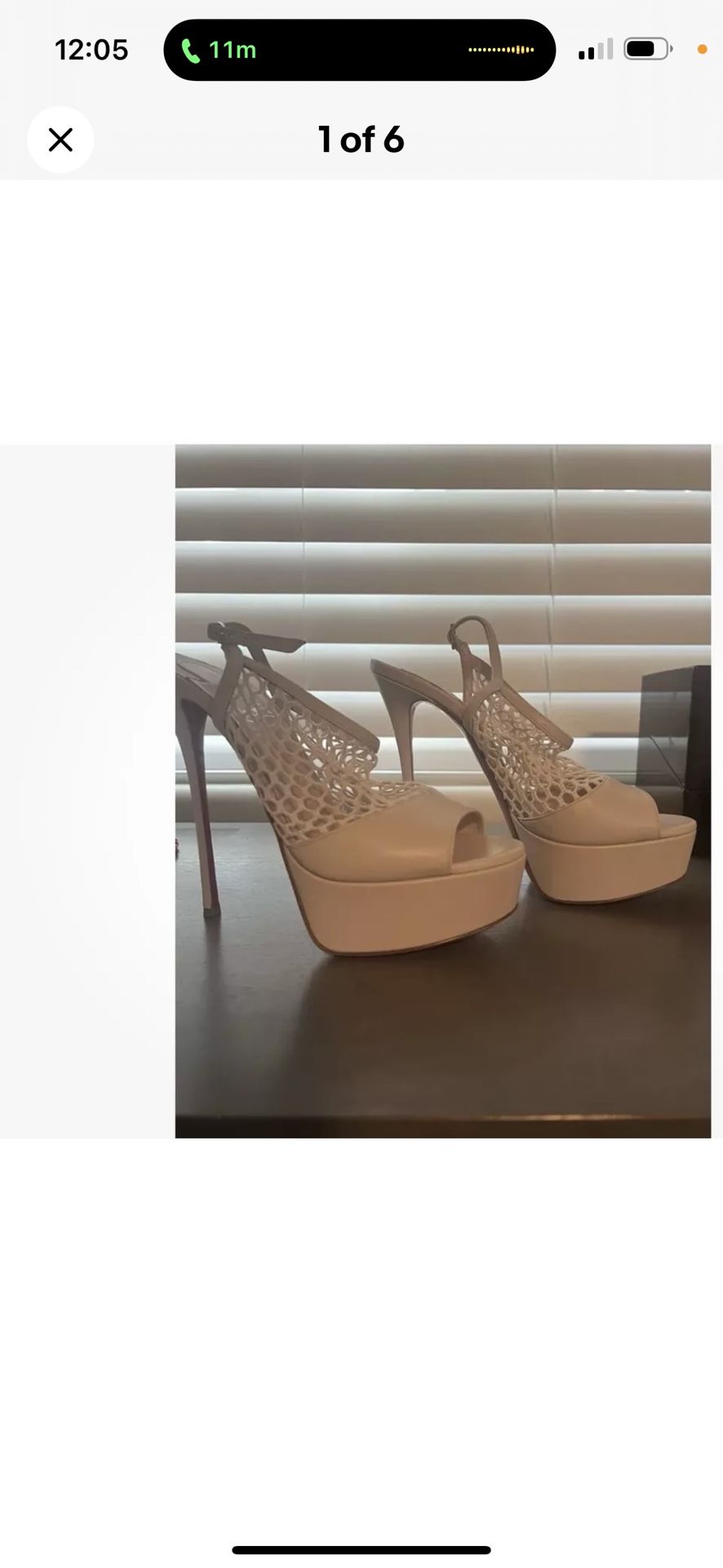 $1245 CHRISTIAN LOUBOUTIN Plougesta ALTA 150mmfishnet Platform Heel Pumps Sz 41