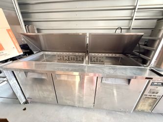 Turbo air refrigerador para mesa preparación 3 puertas mst72-30-n