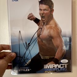 AJ Styles Signed 8x10 Original Impact Wrestling Promo