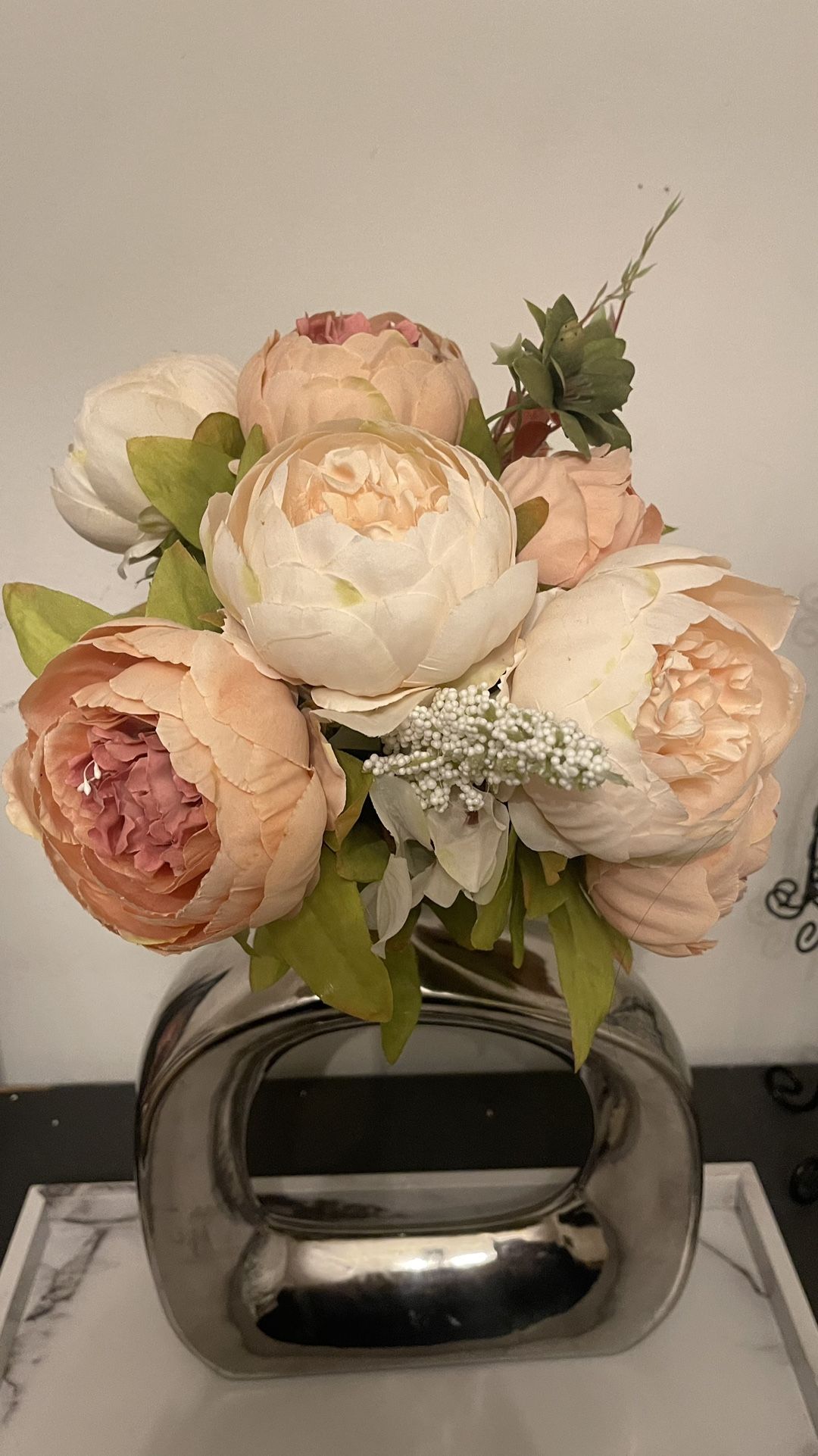 House Ceramic pot with Artificial Flower set check more pictures