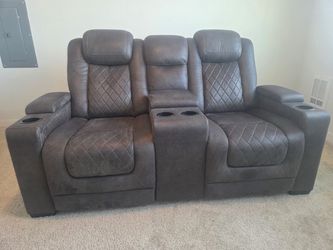Ashley HyllMont Dual Power Reclining Loveseat