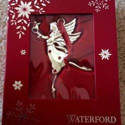 Waterford Enchanting Angel Girl Red Gem Silver Star Ornament Brand New