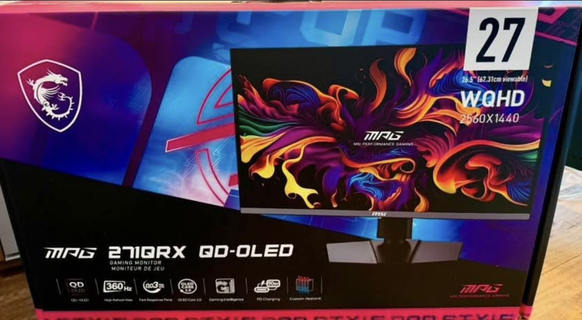 MSI 360Hz 1440p QD-OLED USB-C KMV (271QRX) PC Computer Monitor