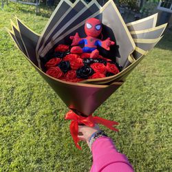 spider man ribbon bouquet