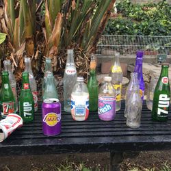 Vintage Bottles Of Soda, Beer, Medicine