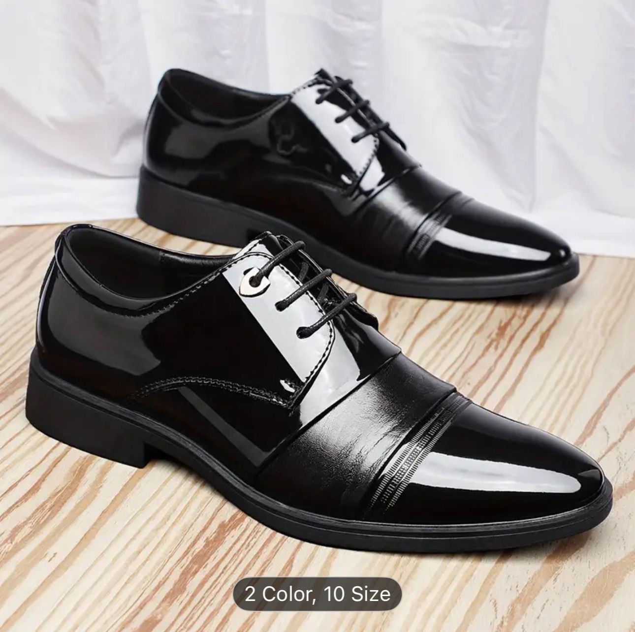 Men's Slip-On Loafers, Glossy Black:/Size:11