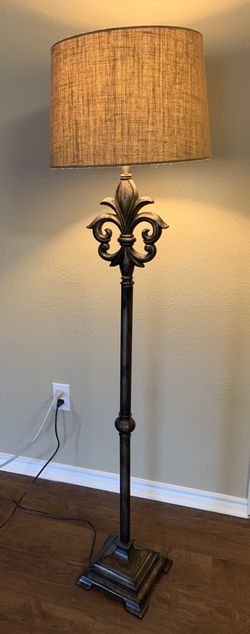 Burlap Shade floor lamp