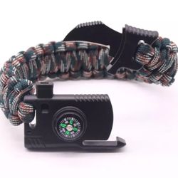 Survival Tactical Bracelet,Fire Starter, small Blade, Compass, Whistle, Adjustable,Tactical Survival Gear Set