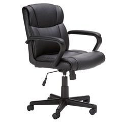 (NEW ASSEMBLED) Black Faux Leather Office Chair -has 2 Small defects