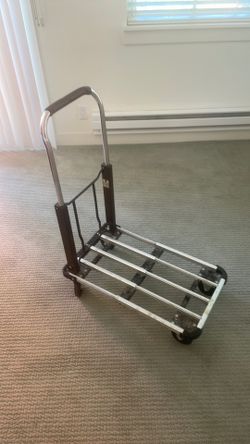 Foldable Push Cart Aluminum Alloy Platform Cart with 4-Wheel,Adjustable