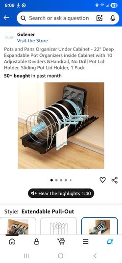 Expandable Pots and pans organizer