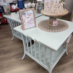 Set Of Two Faux Bamboo End Tables available at Do Over Decor in Jensen Beach 