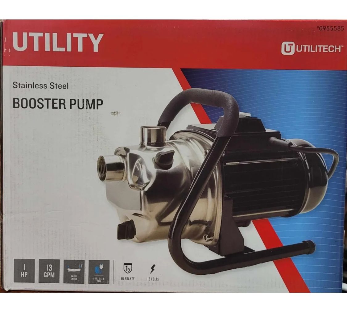 Utilitech 0955585 Stainless Steel Booster Pump 1HP 13GPM Model 148008