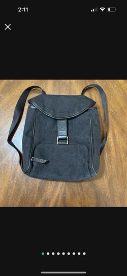 Mini Gucci Backpack Authentic Black Canvas 