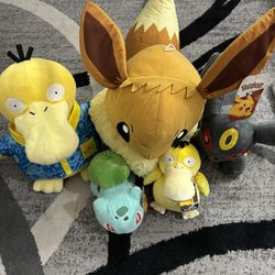 Pokémon Plushies Umbreon, Psyduck Build A Bear & Eevee Bulbasaur  Psyduck Lot