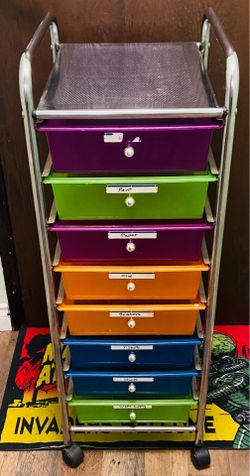 Rolling craft cart 8 drawer