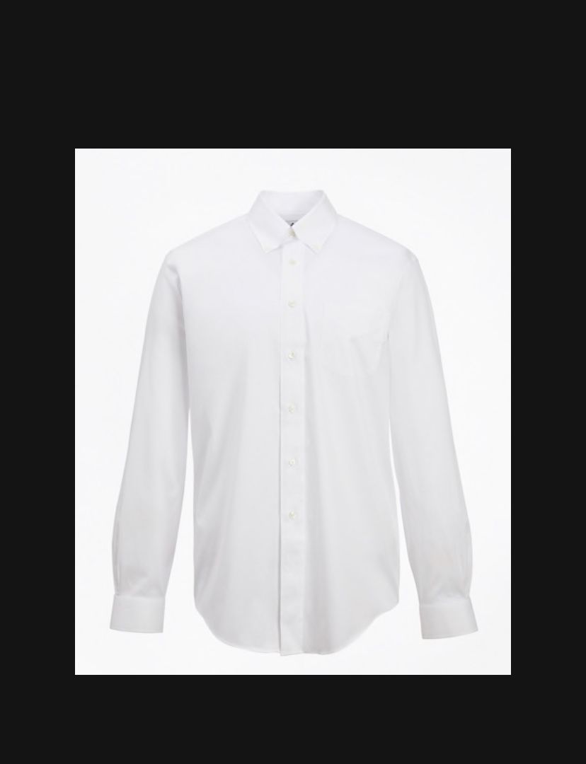 Men’s white button down dress shirt