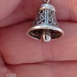 Vtg.sterling Silver Ornate Bell Charm