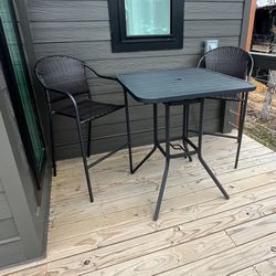 Outdoor Bar Height Table + 2 Chairs 