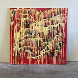 Large 47” Abstract Expressionist Painting by Stranoby, 2005 — Contemporary Drip Art on Canvas