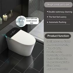 Wholesale dual-flush, elongated tankless toilet with foot sensor, heated toilet seat, warm water and drying, LED display